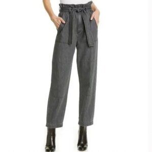 Rag & Bone High-Waisted Grey Denim Jeans with Tie